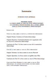Le contrôle civil de la force armée en démocratie
