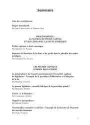Le droit et les péchés capitaux