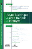 Revue historique de droit français et étranger 2024-4